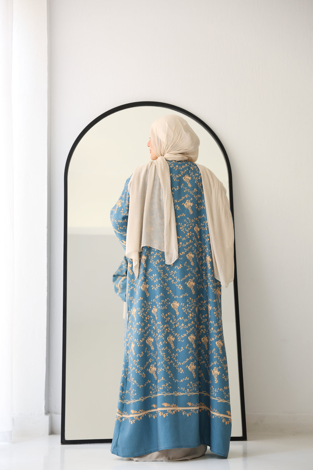 light fayrouz pashmina kaftan