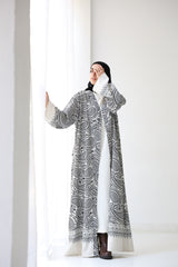 Black and white pashmina kaftan